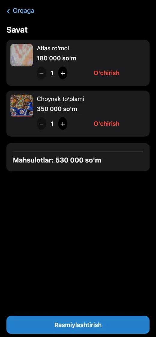 Mini Appʼdagi savat