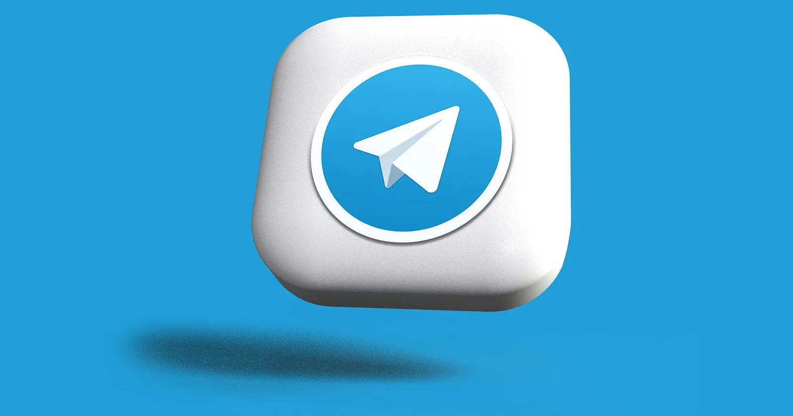 Koʻk fonda qogʻoz samolyotchali hajmli Telegram belgisi